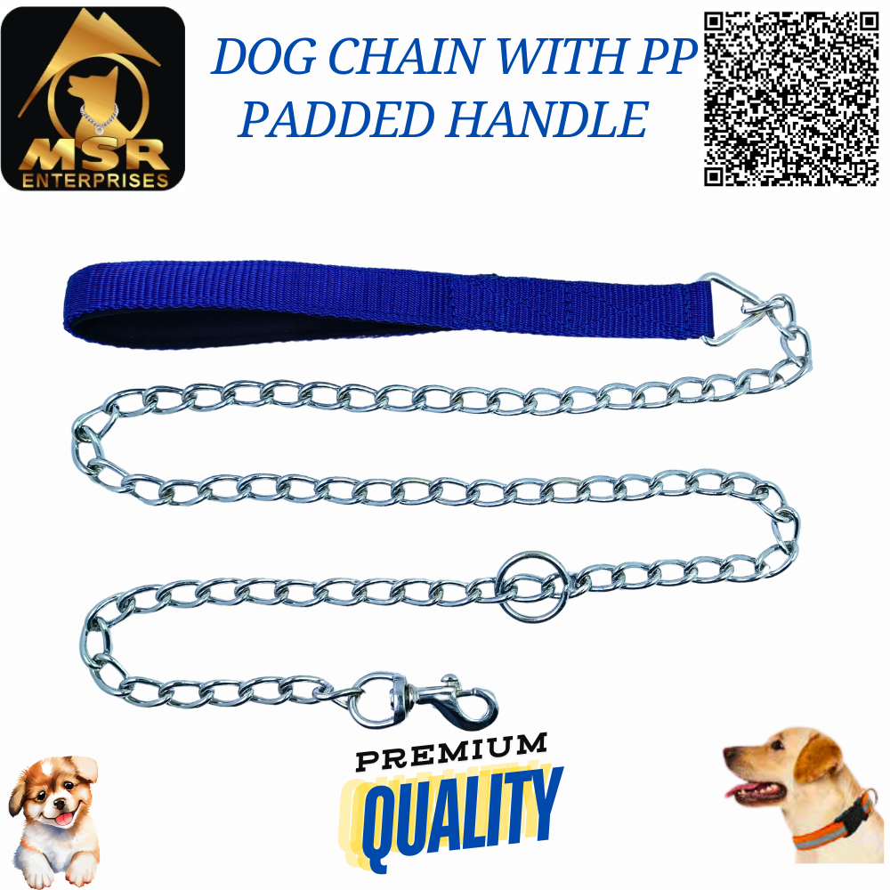 Dog Chain With Pp Padded Handle - Color: Ss