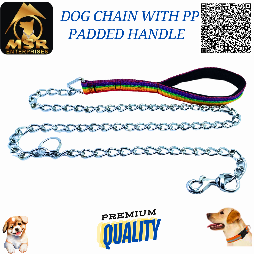 Dog Chain With Pp Padded Handle - Color: Ss