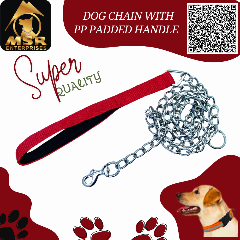Dog Chain With Pp Padded Handle - Color: Ss