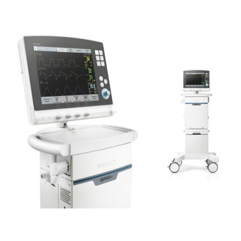 Maquet Servo I Ventilator - Digital, 11.8x8x16.4 Inches, White | Icu Application, Battery And Electricity Operated, Touch Screen Interface, Up To 3 Hours Backup, Pediatric/adult Use