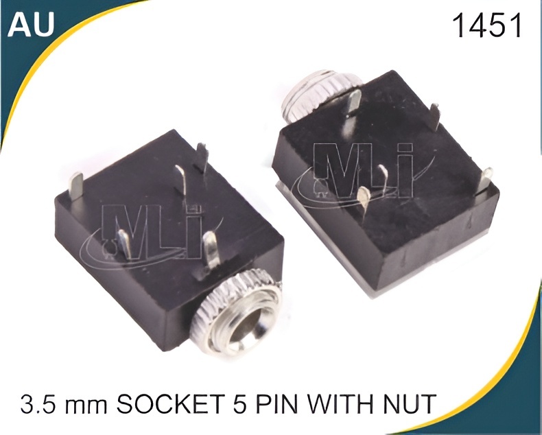 3.5MM SOCKET 5 PIN WITH NUT