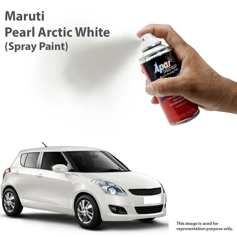 Apar Spray Paint Pearl Arctic White (Rc Colour Name) + Pc Compatible For Maruti Cars -225 Ml (Pack Of 2-pcs) - Physical Form: Liquid