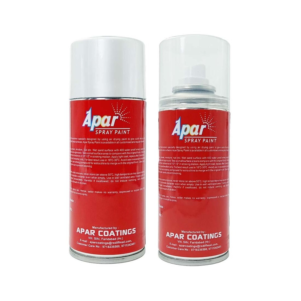Apar Spray Paint Pearl Arctic White (Rc Colour Name) + Pc Compatible For Maruti Cars -225 Ml (Pack Of 2-pcs) - Physical Form: Liquid