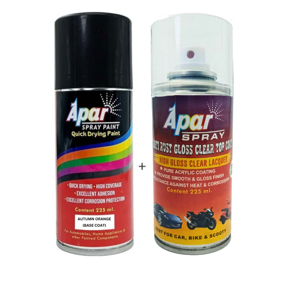 APAR  Spray Paint Autumn Orange (RC Colour Name)+GC Compatible for Maruti Cars -225 ml (Pack of 2-Pcs)