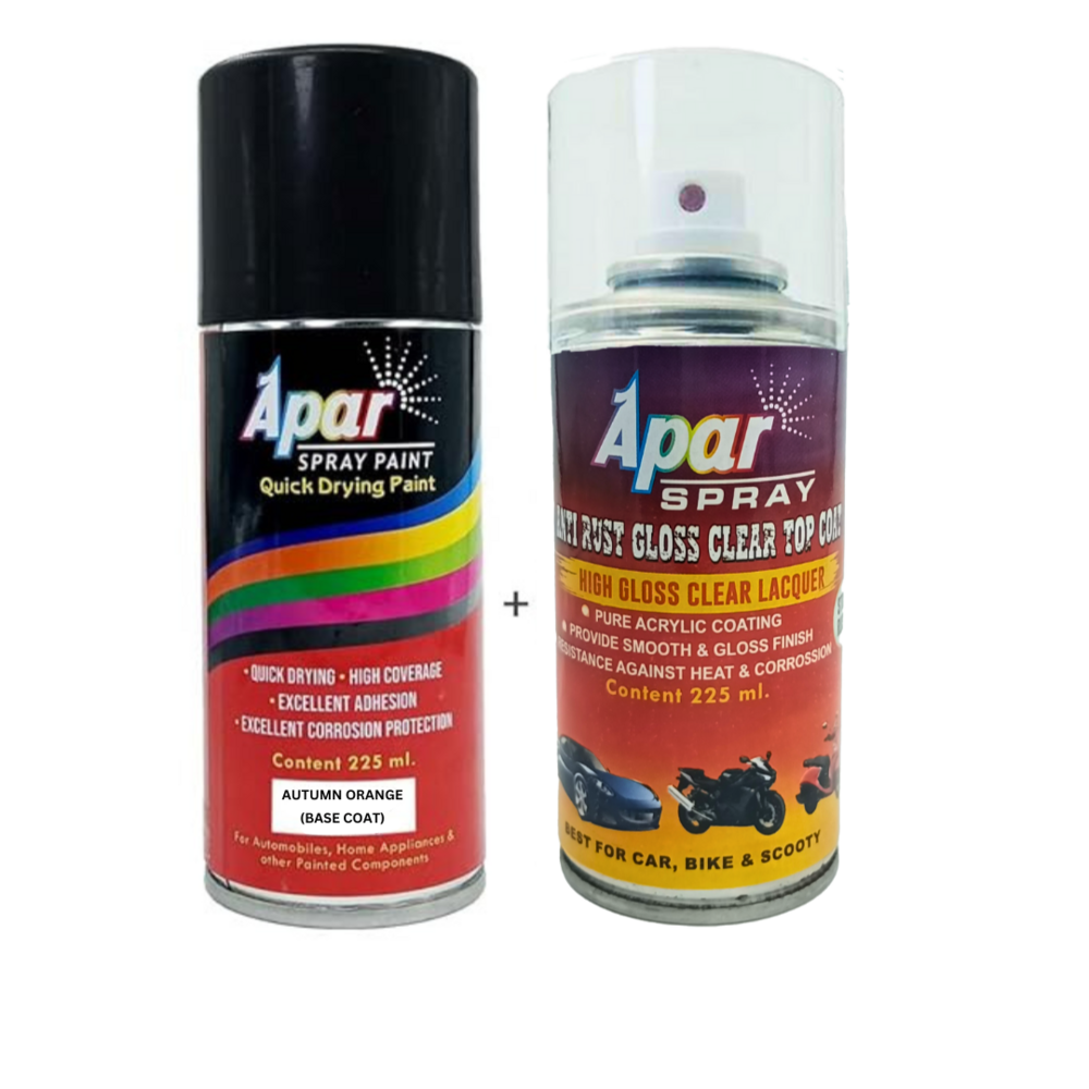 APAR Spray Paint Autumn Orange (RC Colour Name)+GC Compatible for Maruti Cars -225 ml (Pack of 2-Pcs)