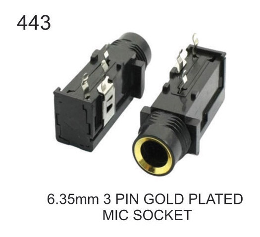 6.35 MM 3 PIN GOLD PLATED MIC SOCKET