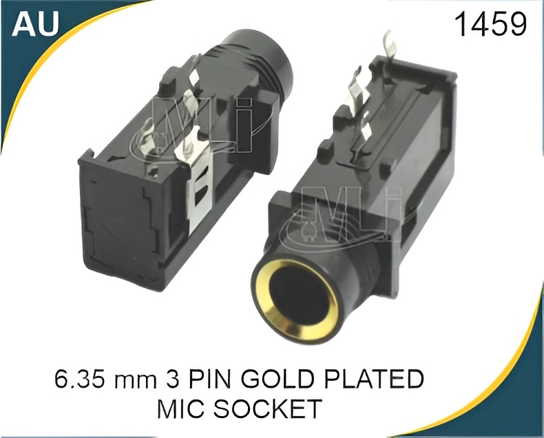 6.35 MM 3 PIN GOLD PLATED MIC SOCKET