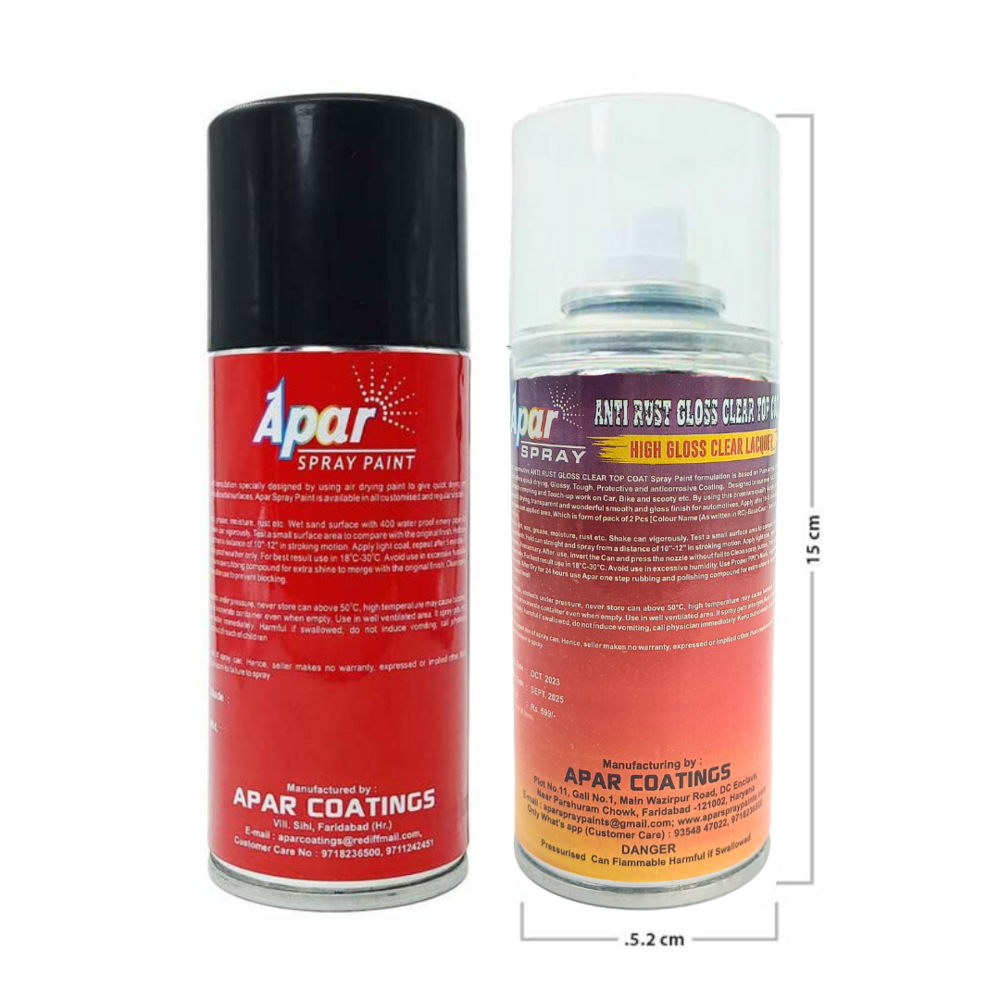 APAR  Spray Paint Grandeur Grey (RC Colour Name) + GC Compatible for MarutiBaleno,XL6,Ciaz and Grand Vitara-225 ml (Pack of 2-Pcs)