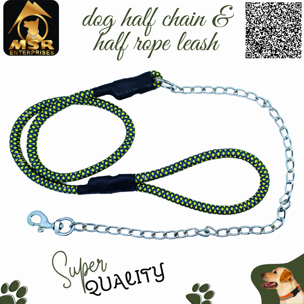 Dog Half chain with Half Rope Lead