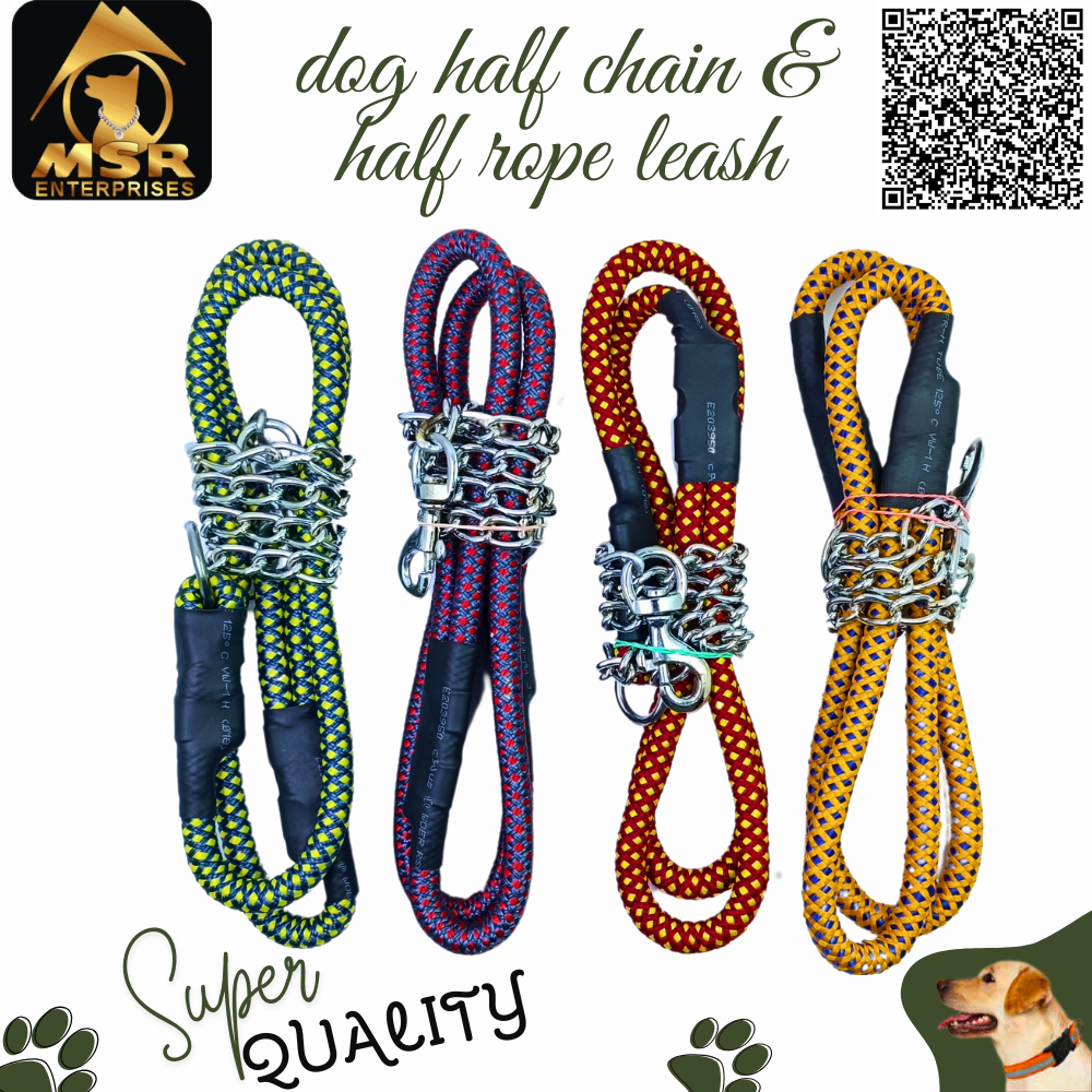 Dog Half chain with Half Rope Lead