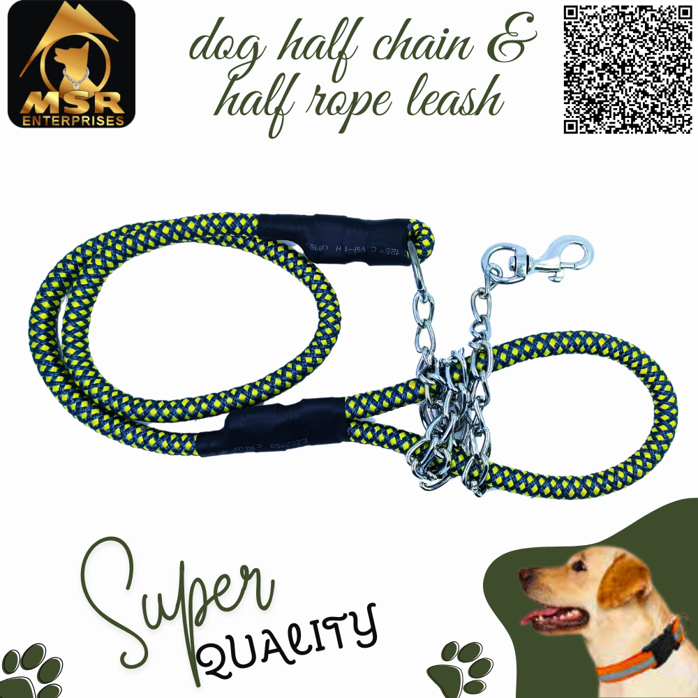 Dog Half chain with Half Rope Lead