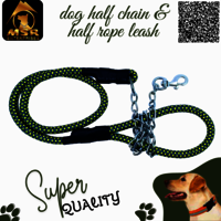 Dog Half chain with Half Rope Lead