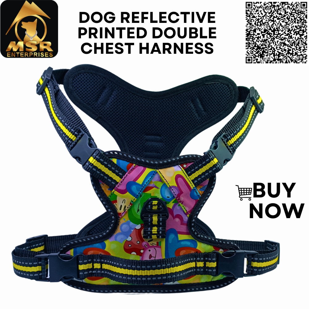 Dog Harness Double Chest Reflective