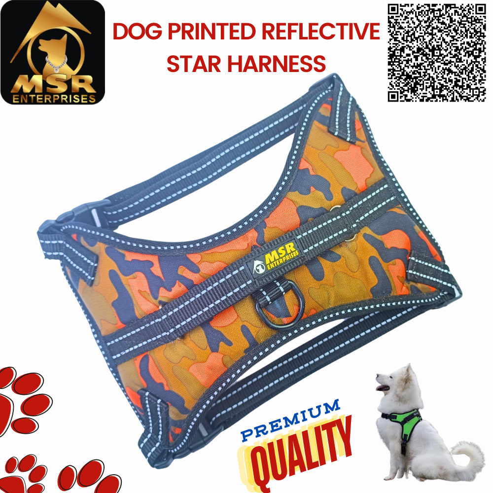 Dog Reflective Star Harness