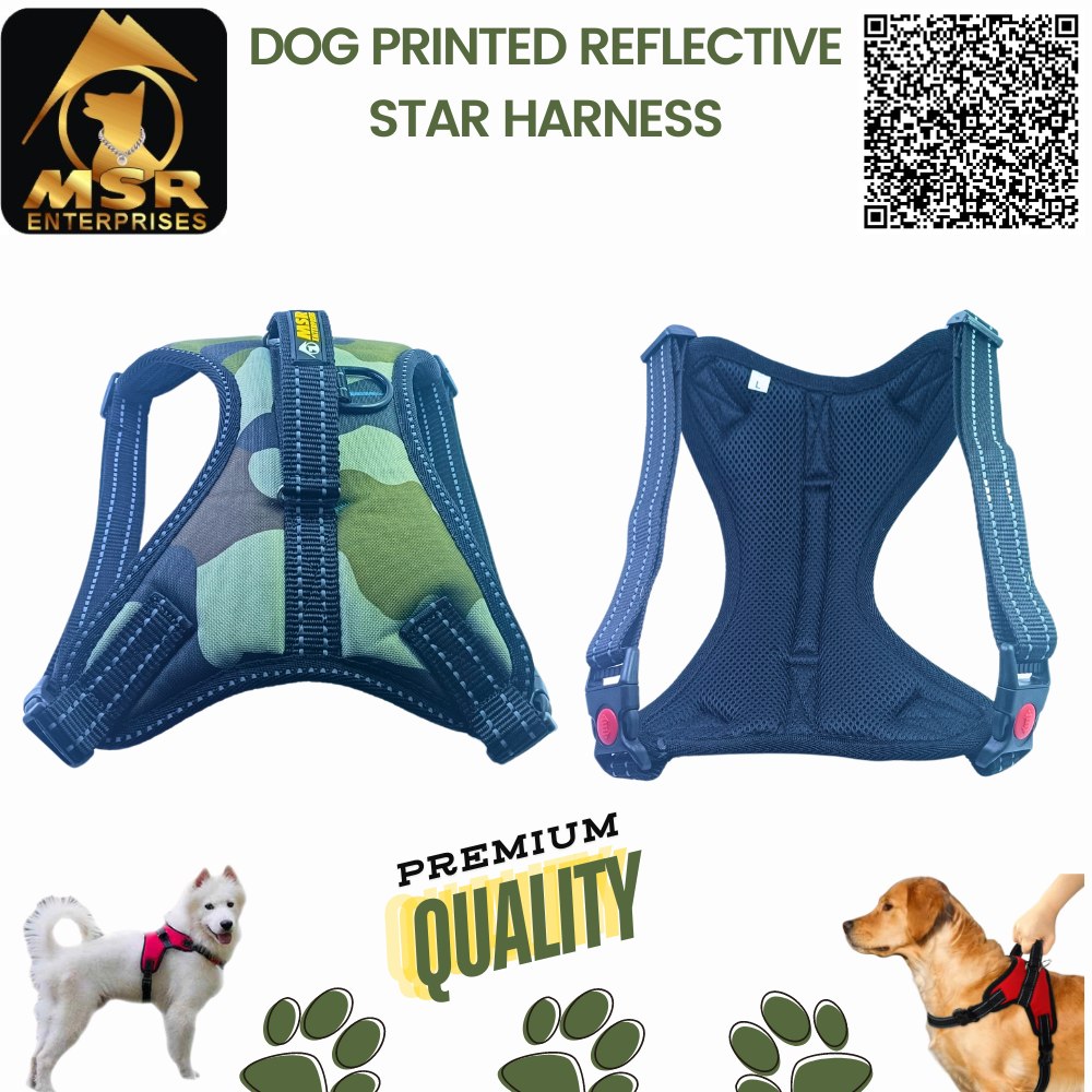 Dog Reflective Star Harness