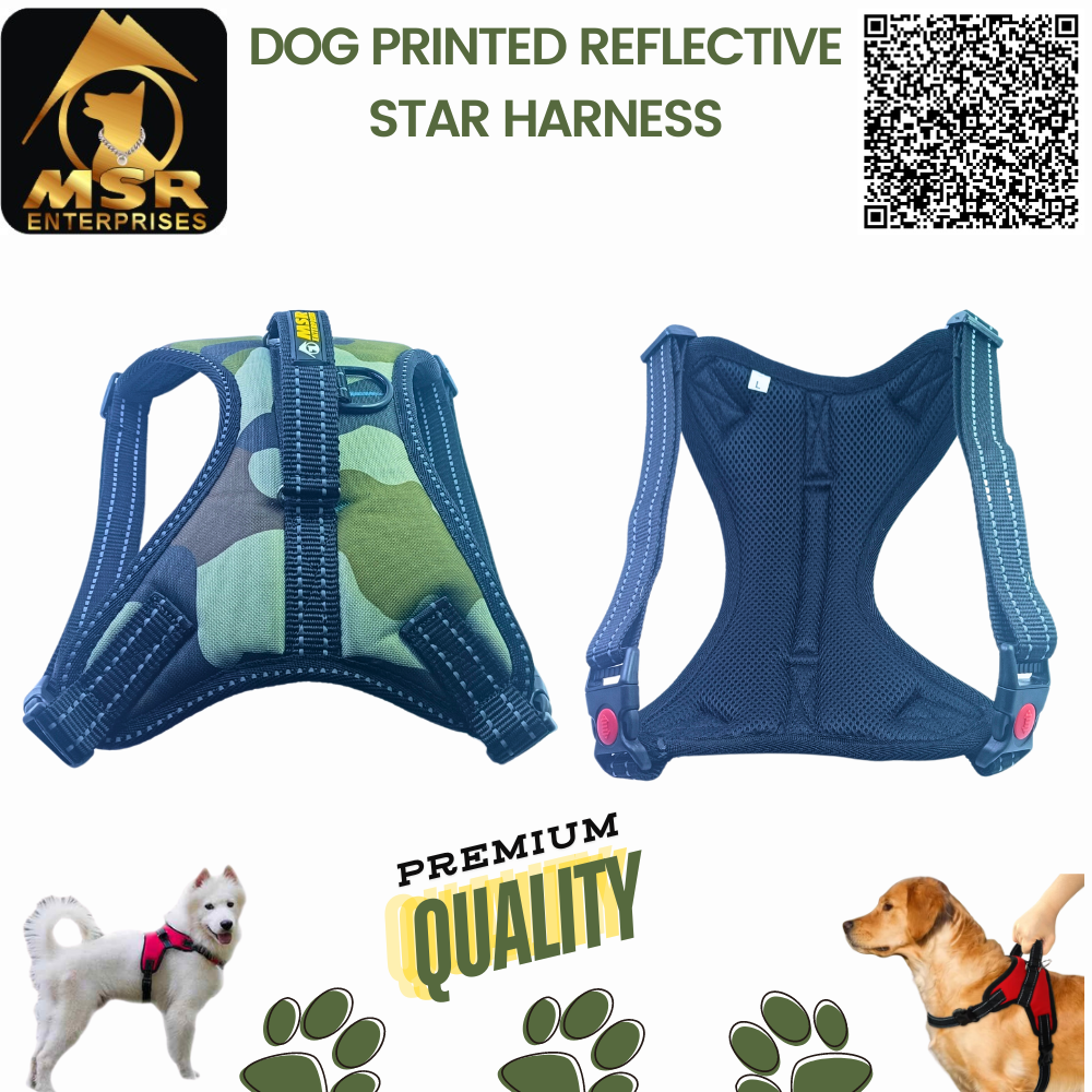 Dog Harness Star Reflective