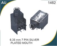 6.35 Mm 7 Pin Silver Socket Mouth - Plastic Abs, 6.35mm Diameter, 7-pin Configuration | Durable Design For Secure Mic Connection