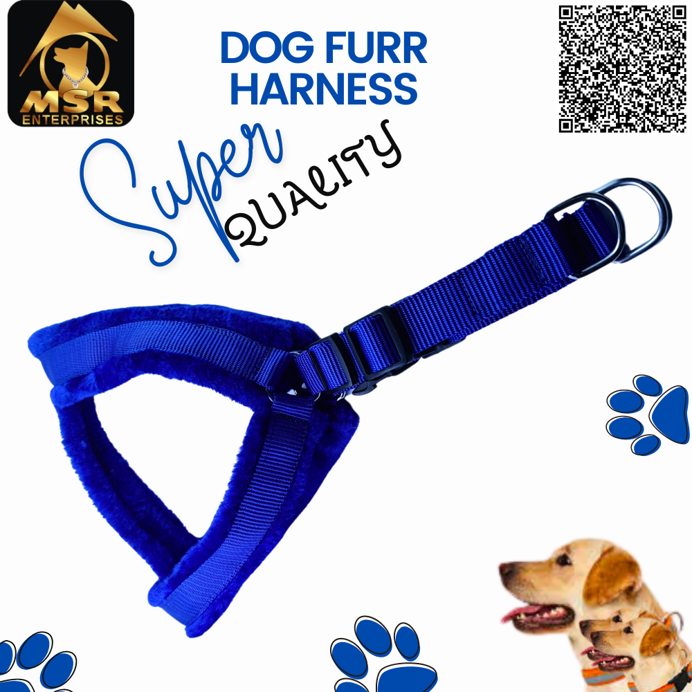 Dog Fur Body Belt Harness (Pp / Nylon) - Size 1.5 Inch | Multicolor, High Quality, Durable Material, Easy To Use For All Dog Breeds