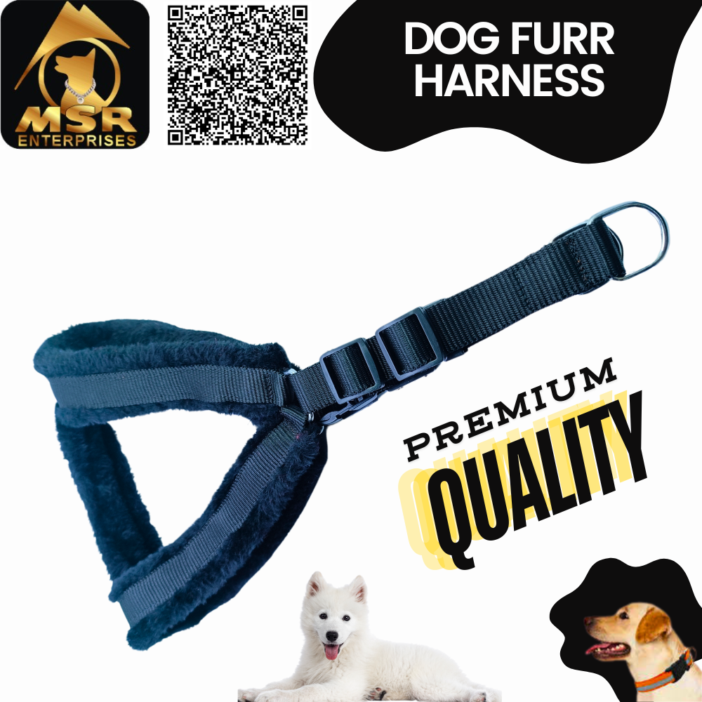 Dog Fur Body Belt Harness (Pp / Nylon) - Size 1.5 Inch | Multicolor, High Quality, Durable Material, Easy To Use For All Dog Breeds