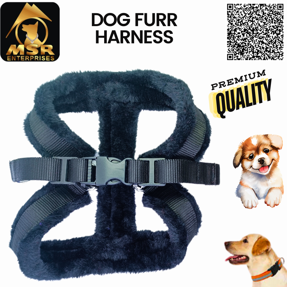 Dog Fur Body Belt Harness (Pp / Nylon) - Size 1.5 Inch | Multicolor, High Quality, Durable Material, Easy To Use For All Dog Breeds