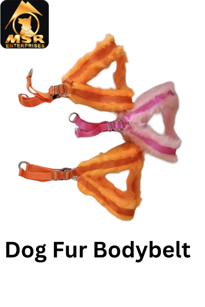 Dog Fur Body Belt Harness (Pp / Nylon) - Size 1.5 Inch | Multicolor, High Quality, Durable Material, Easy To Use For All Dog Breeds