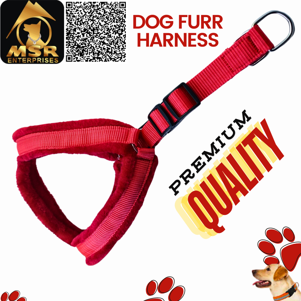 Dog Fur Body Belt Harness (Pp / Nylon) - Size 1.5 Inch | Multicolor, High Quality, Durable Material, Easy To Use For All Dog Breeds