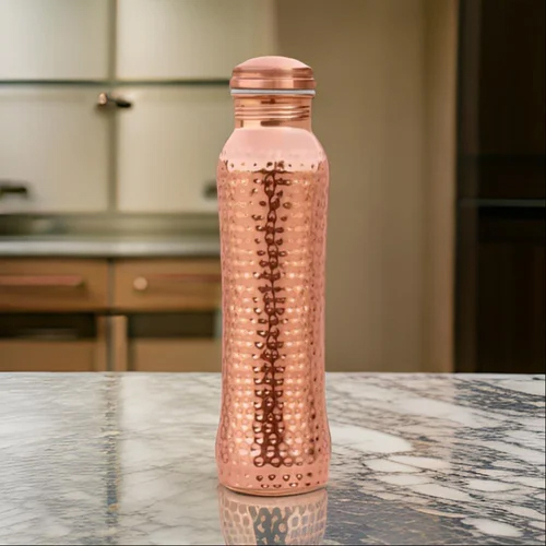 1 Litre Hammered Copper Bottle - Color: Different Available