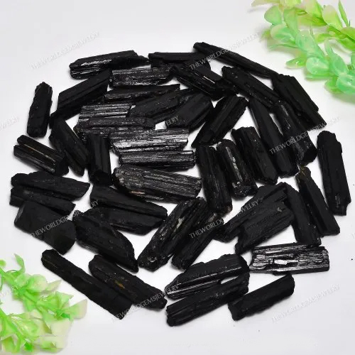 Black Tourmaline Pencil Gemstone - Hardness: Rigid