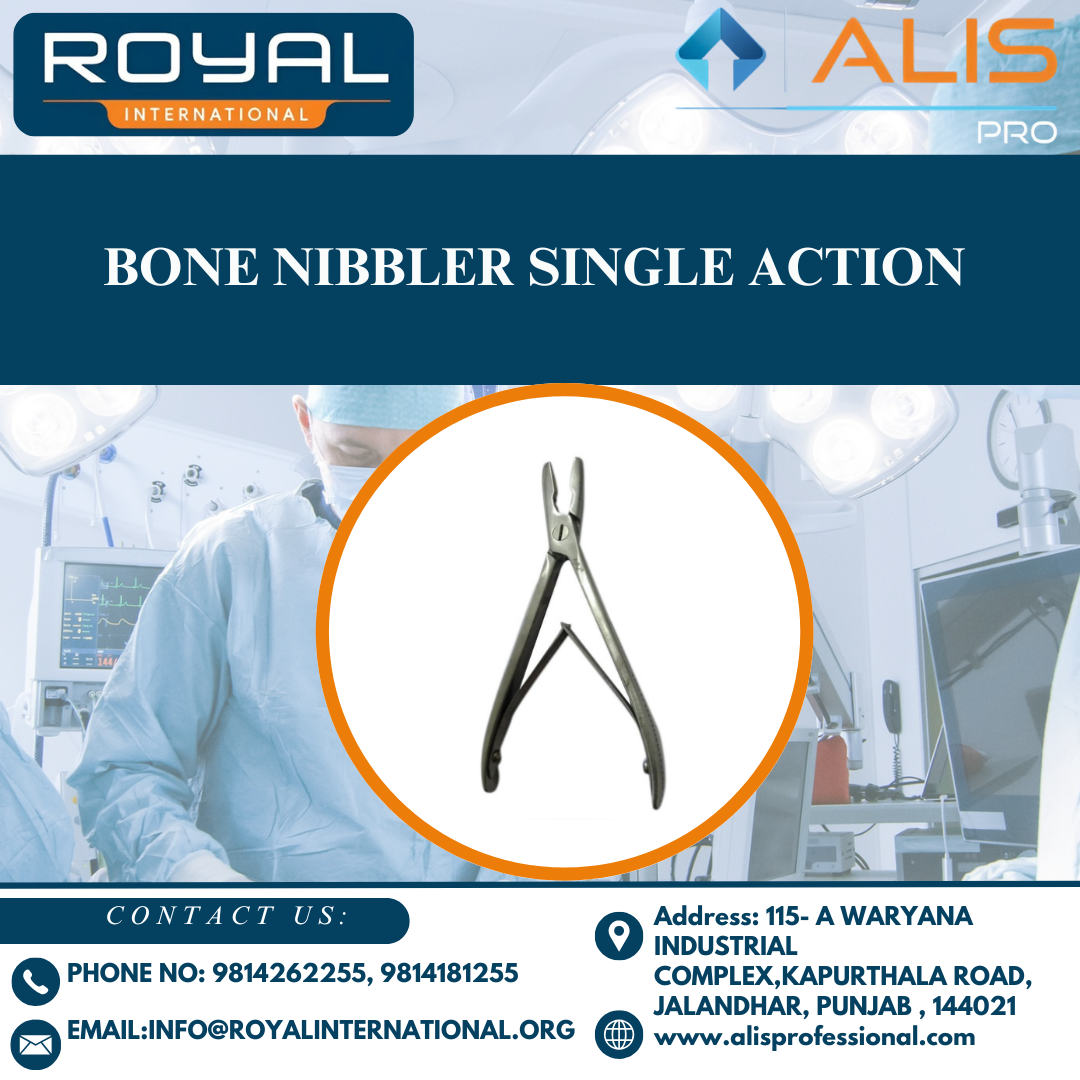 Bone Nibbler Single Action - Stainless Steel, Reusable Design | Fine Finish, Manual Operation, Sterilized, Ideal For Orthopedic Surgery