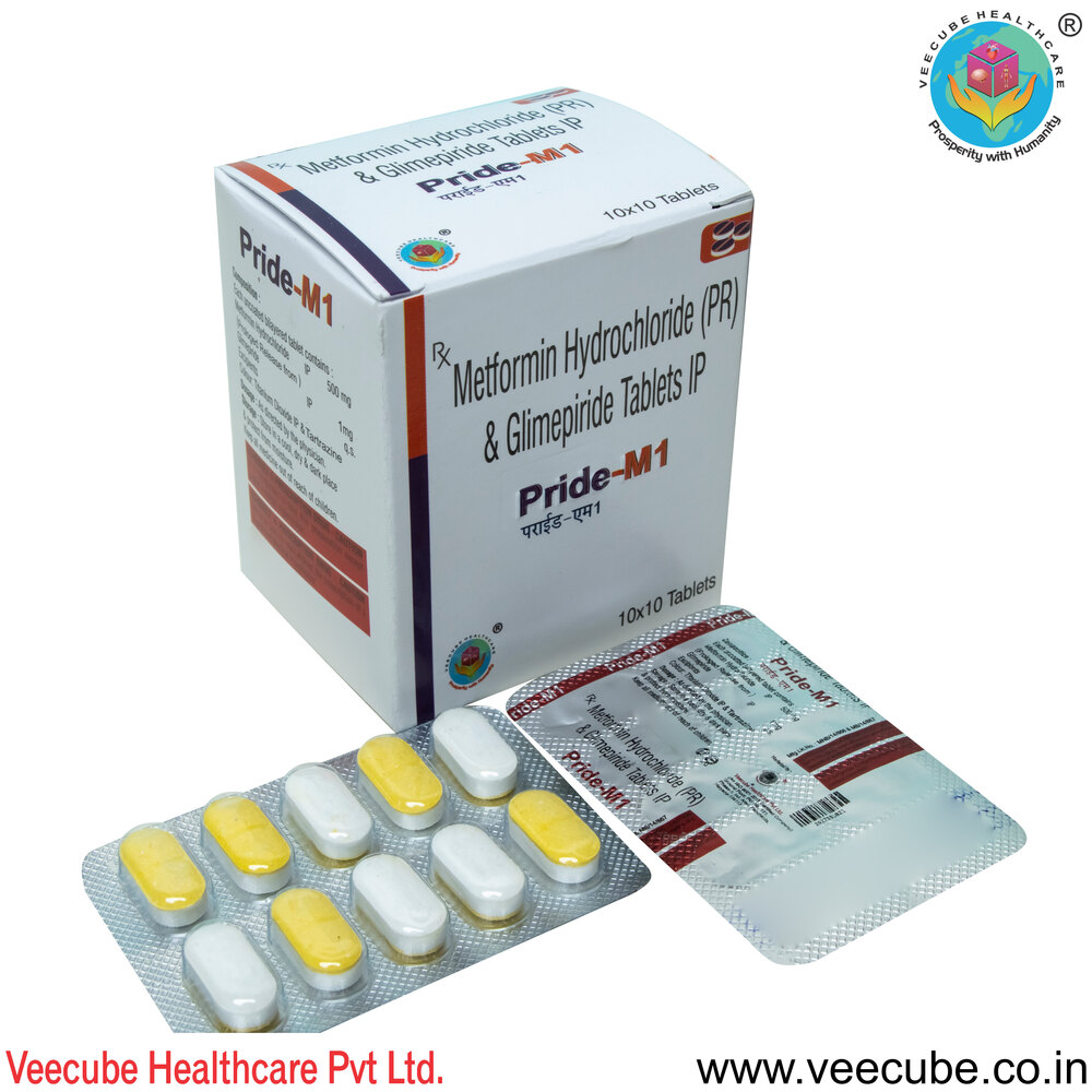 Glimepiride 1mg  Metformin 500mg (SR) ( Bilayered Tablet)