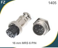 6 Pin Mrs Connector - Metal, 6-pin Configuration, Copper Contact Terminals | Durable Male And Female Panel Connector For Watertight Applications