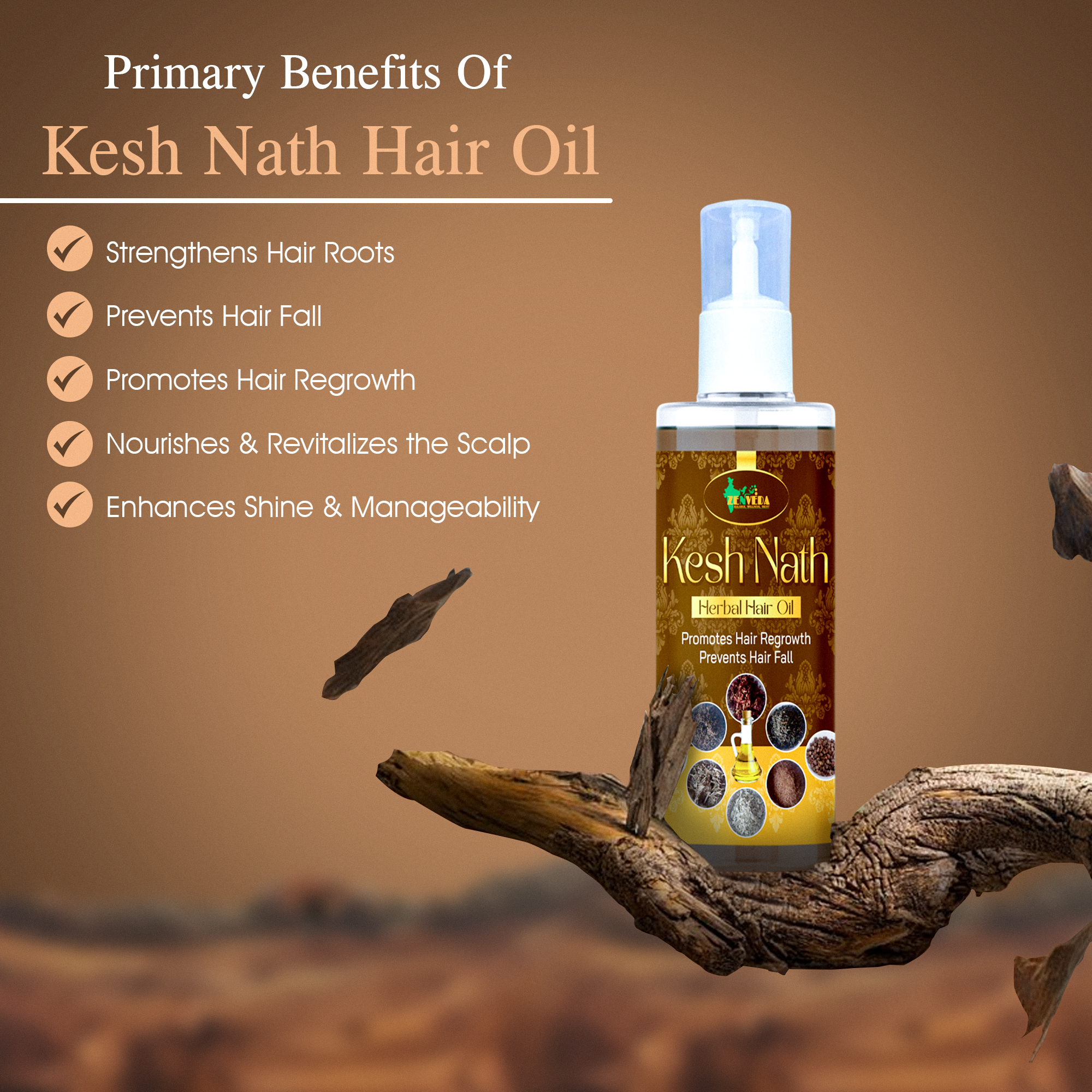 100ml Kesh Nath Ayurvedic Hair Oil