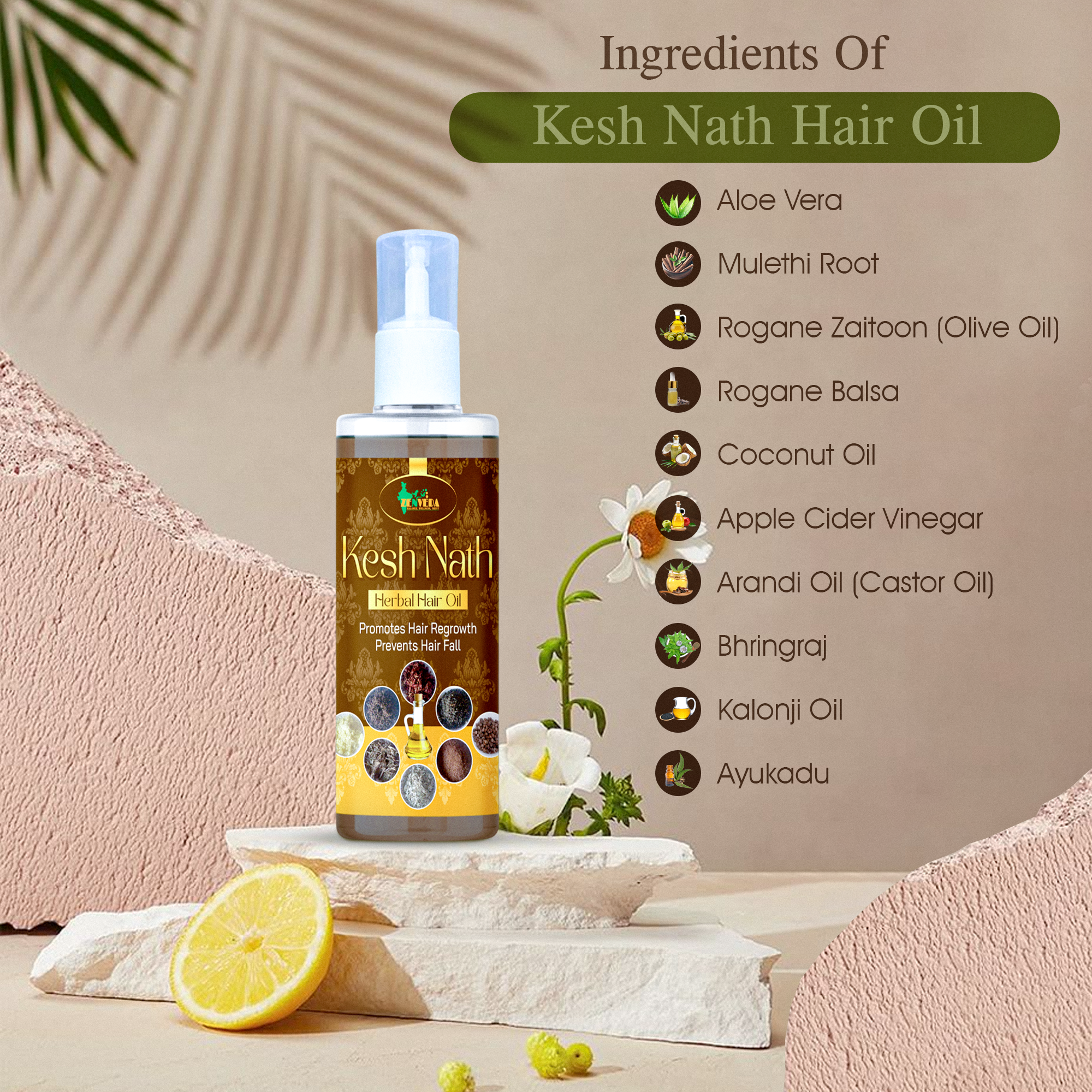 100ml Kesh Nath Ayurvedic Hair Oil