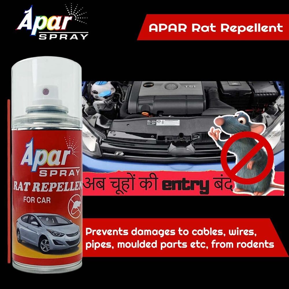 Apar Spray Rat Repellent For Car - 150 Ml , Prevents Rodent Entry, Nesting, And Foraging, Non-toxic Formula For Cars, Bikes, And Data Centres