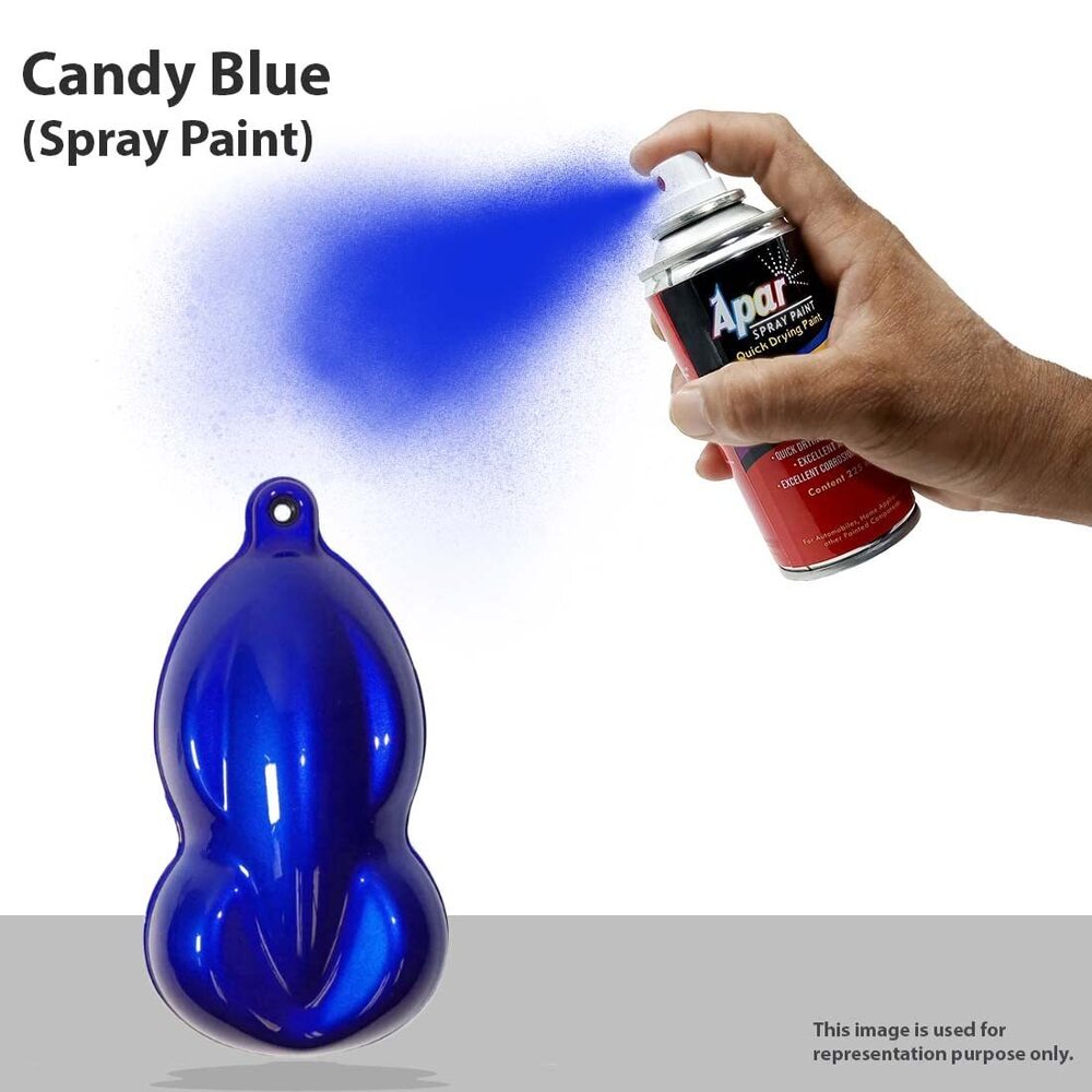 Apar Spray Paint Can Candy Blue-225 Ml, For Bicycle, Bike, Cars, Home, Wood, Metal, Furnitures, Art And Craft Painting - Color: Any Color