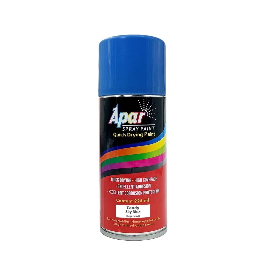 Apar Spray Paint Can  CANDY  SKY BLUE-225 ML, For Bicycle, Bike, Cars, Home, Wood, Metal, Furnitures, Art and craft Painting