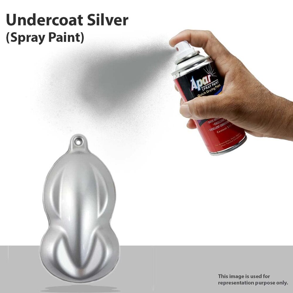 Apar Spray Paint Can Undercoat Silver-225 Ml, For Bicycle, Bike, Cars, Home, Wood, Metal, Furnitures, Art And Craft Painting