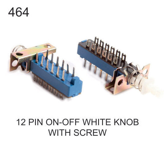 12 PIN ON-OFF WHITE KNOB WITH SCREW