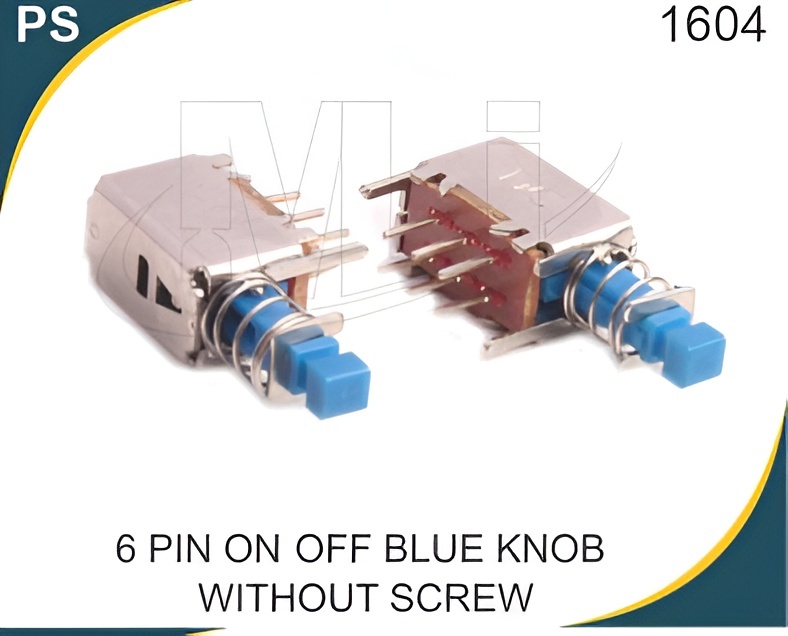 6 Pin On Off Blue Knob Without Screw