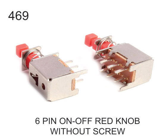 6 PIN ON-OFF RED KNOB WITHOUT SCREW