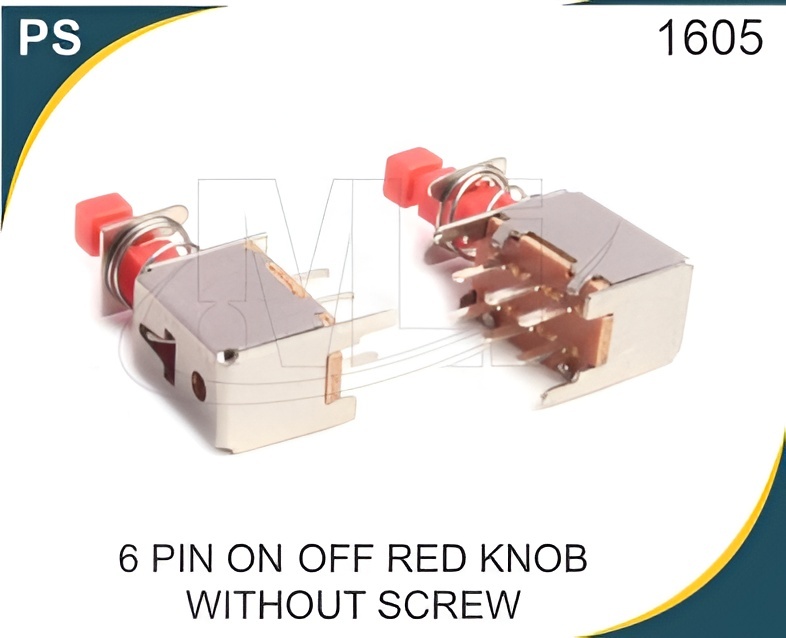 Red Knob Without Screw 6 Pin On Off