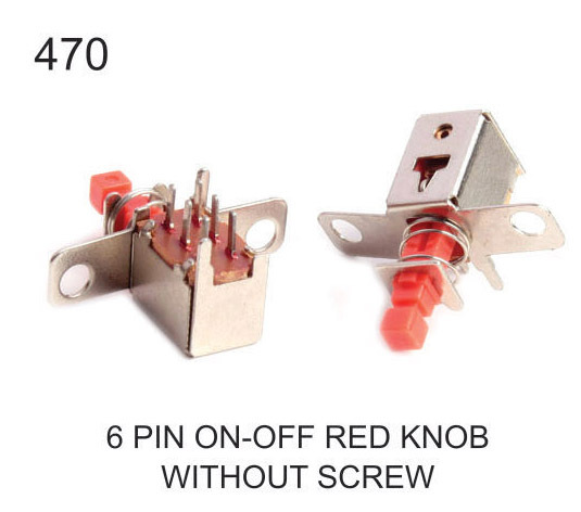 6 PIN ON-OFF RED KNOB WITHOUT SCREW  PUSH PULL SWITCH