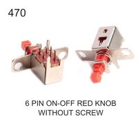 6 Pin On-off Red Knob Without Screw  Push Pull Switch - Material: Aluminum