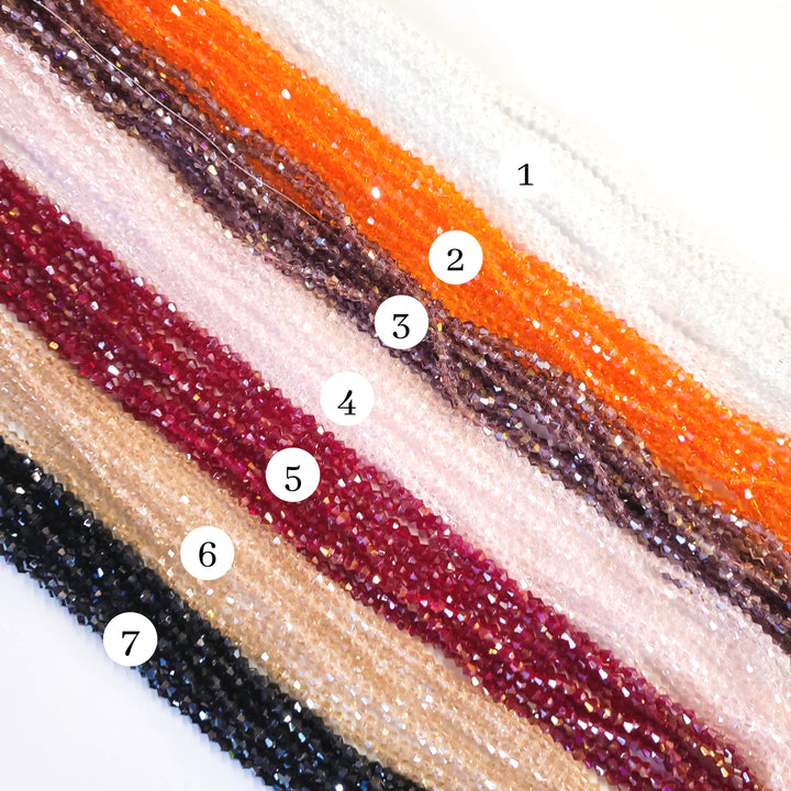 Elegant Glass Beads - 4mm Crystal Rainbow Beads, Multicolor, Approx. 88 Beads Per Line, Set Of 10 Lines
