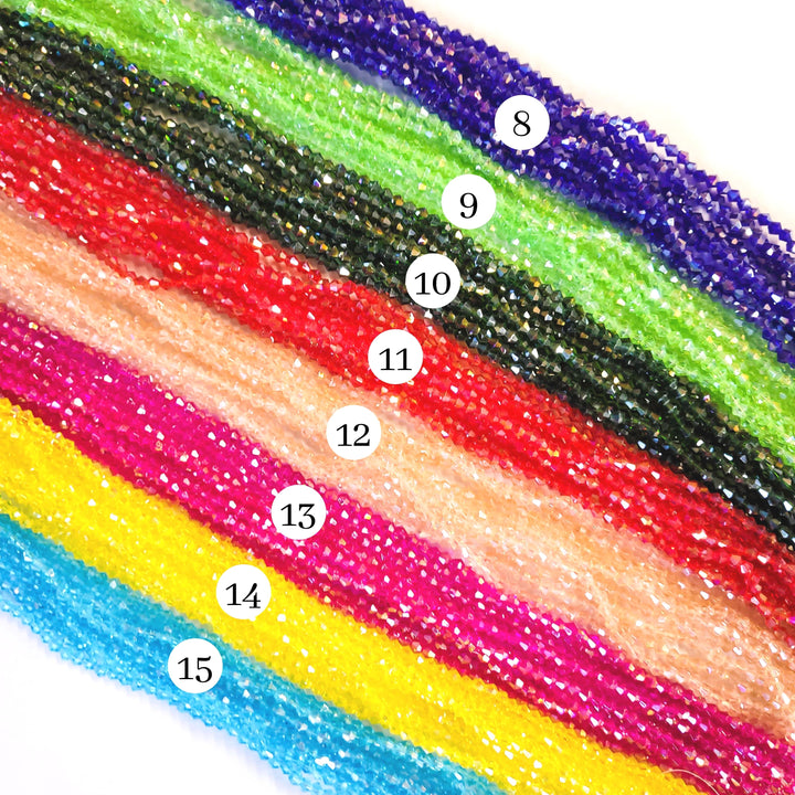 Elegant Glass Beads - 4mm Crystal Rainbow Beads, Multicolor, Approx. 88 Beads Per Line, Set Of 10 Lines