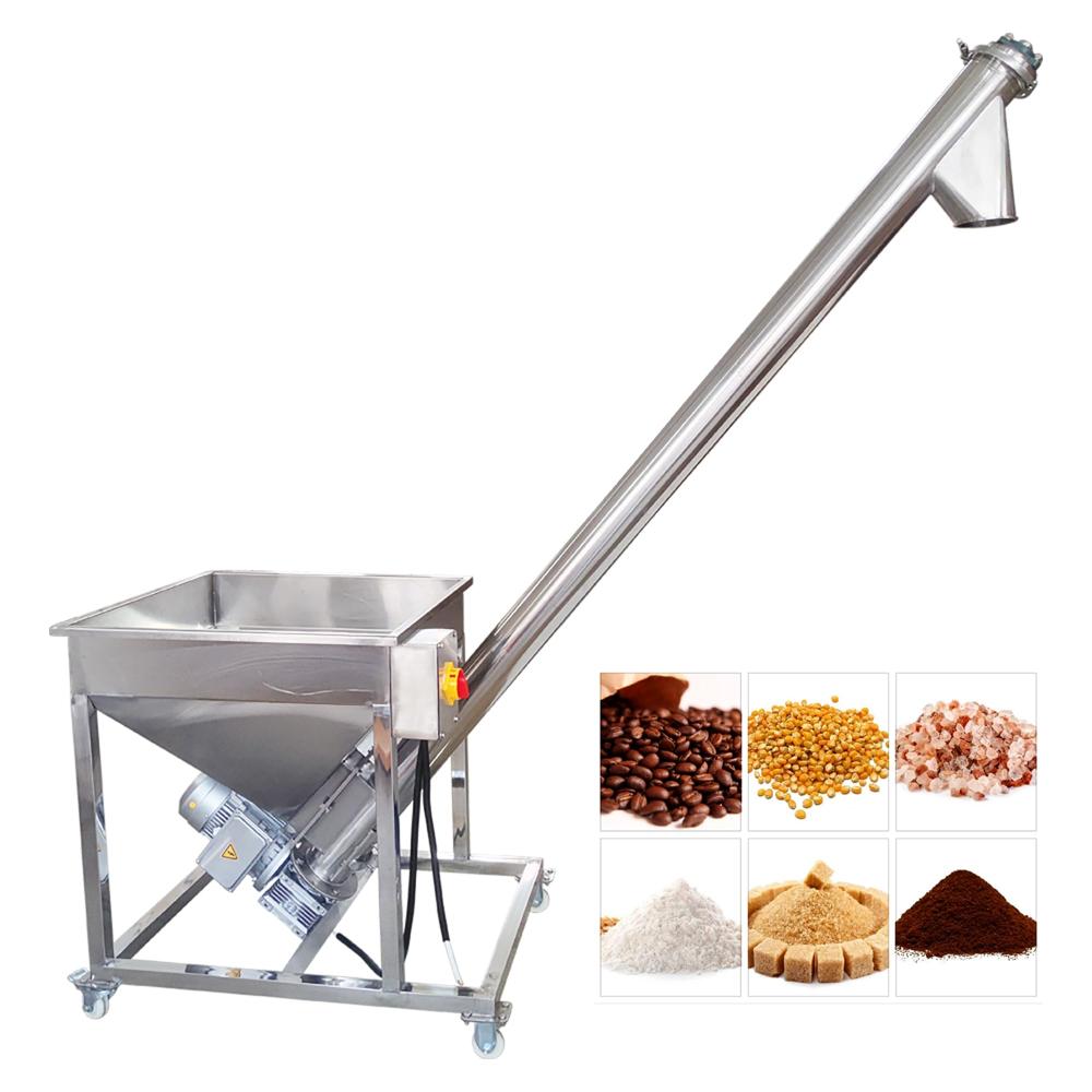 Spiral Screw Conveyor - Color: Metallic Grey Paint Coated