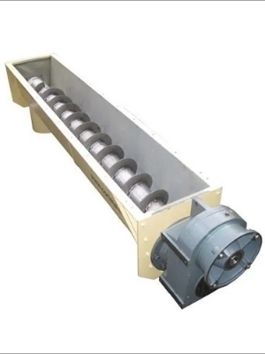 Stainless Steel Polished Screw Conveyor - Color: Grey Paint Coated