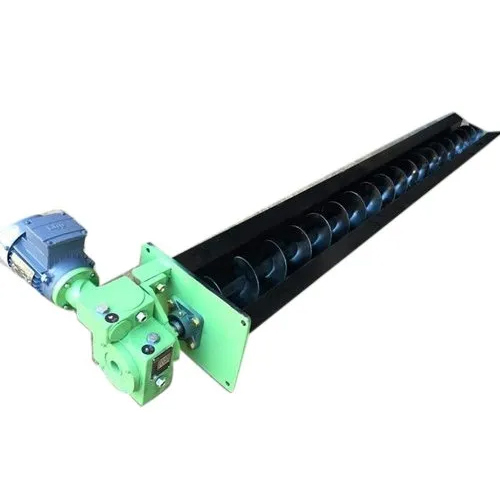 Industrial Screw Conveyor - Stainless Steel, Various Sizes Available, Green and Black Coated Finish | 220-440 Volt Voltage Rating, Durable and Easy to Maintain