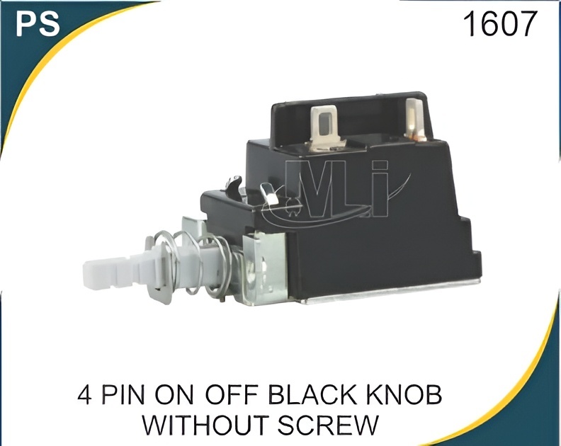 4 Pin On Off Black Knob Without Screw