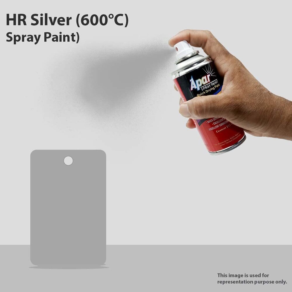 Apar Heat Resistance Spray Paint Can Silver -225 Ml (Upto 600a C) For High Heat Surface Like Silencer Boilerchimneys Etc. A